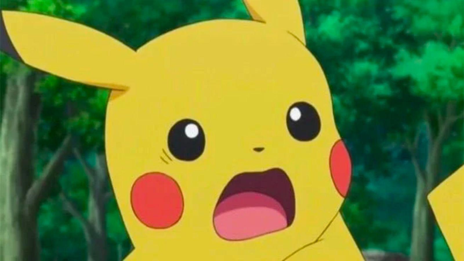 Pokemon Pikachu is very surprised