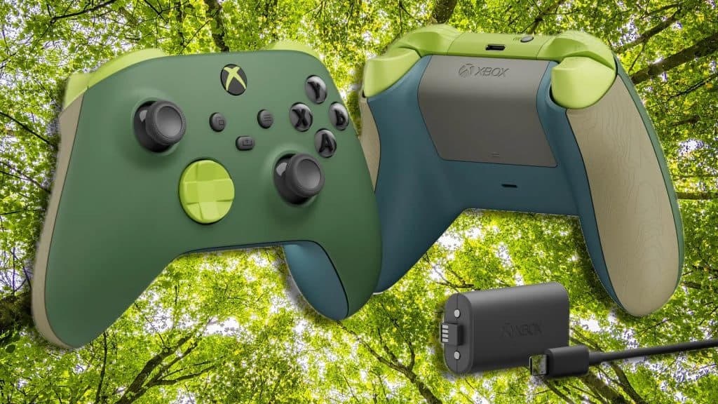 Xbox Controller on a forest background