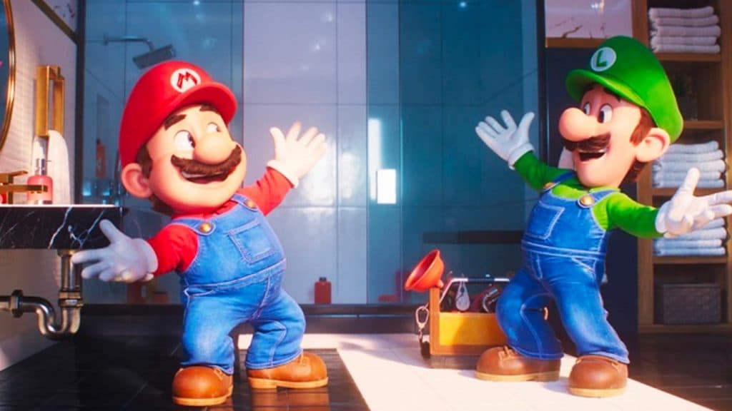 Mario and Luigi in the Super Mario Bros Movie