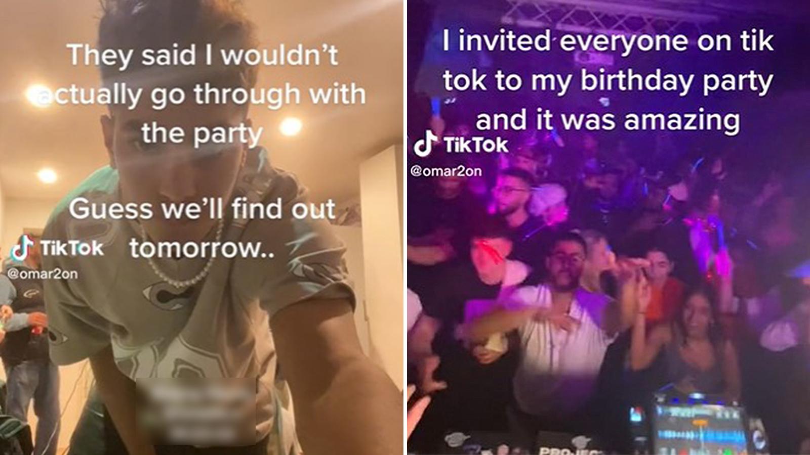 TikToker 21st birthday nearly shut down by cops after inviting everyone