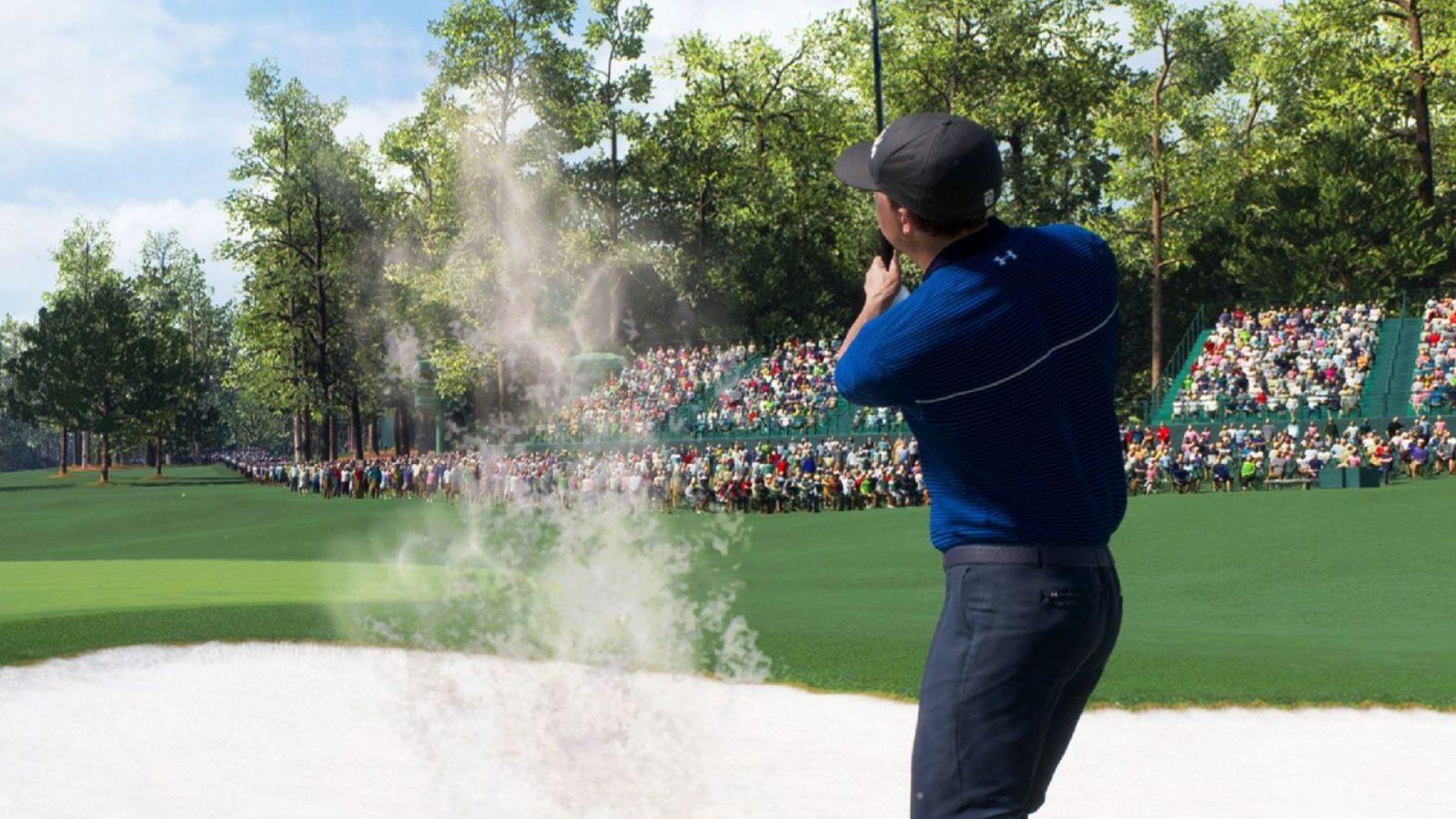 spieth hitting it out bunker in ea sports pga tour