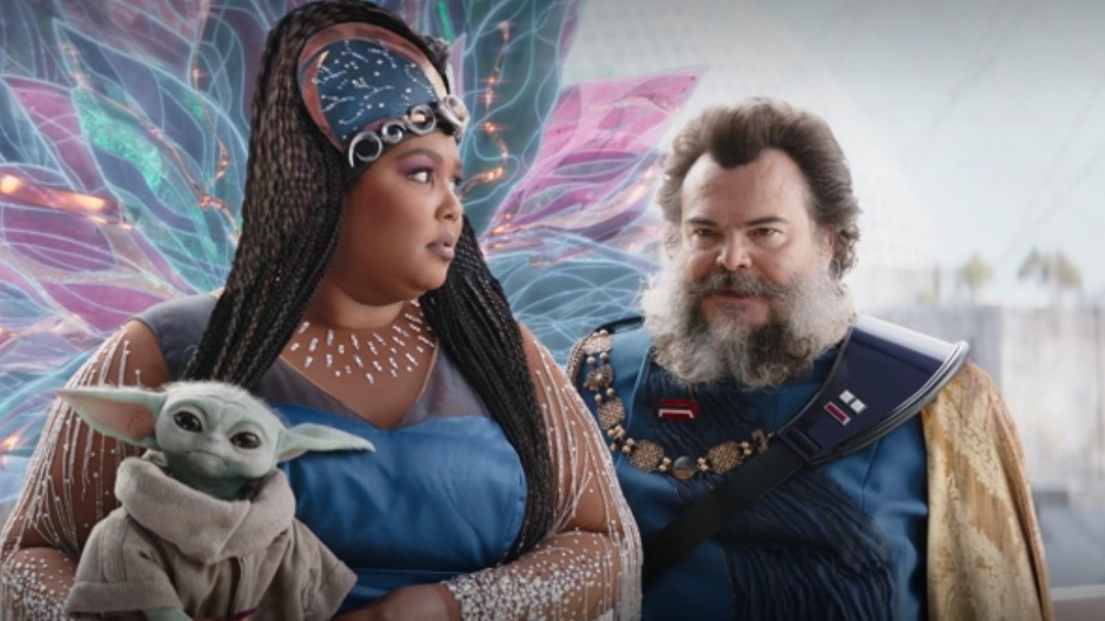 Jack Black and Lizzo as Captain Bombardier and the Duchess in The Mandalorian Season 3