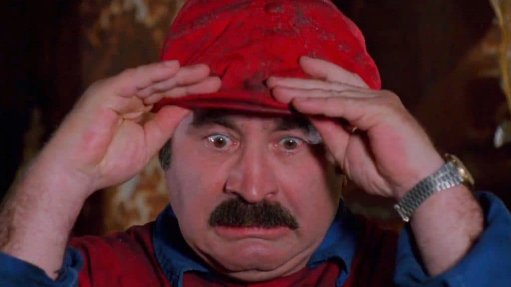 Bob Hoskins as Mario in the 1993 Super Mario Bros movie