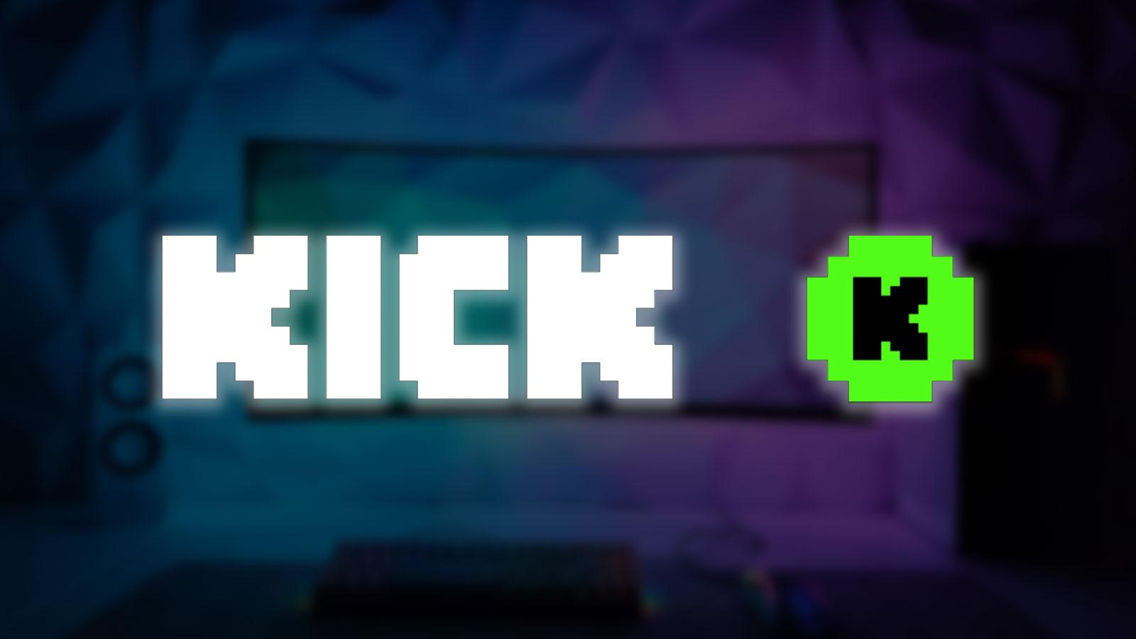 Kick.com logo on gaming setup