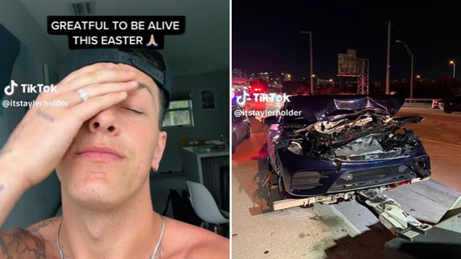 Tayler Holder updates fans after freak car accident