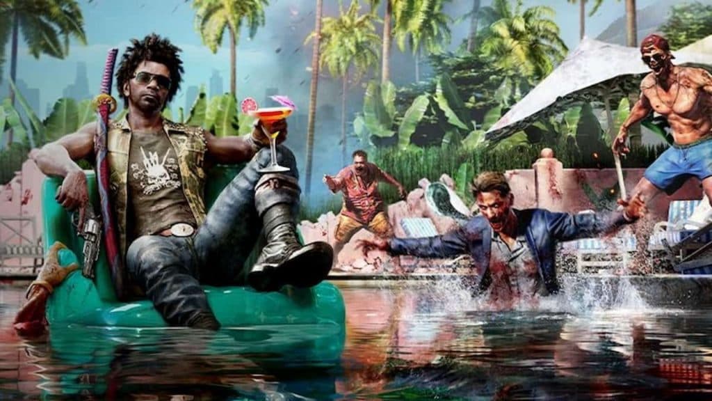 dead island 2 in water with enemies attacking