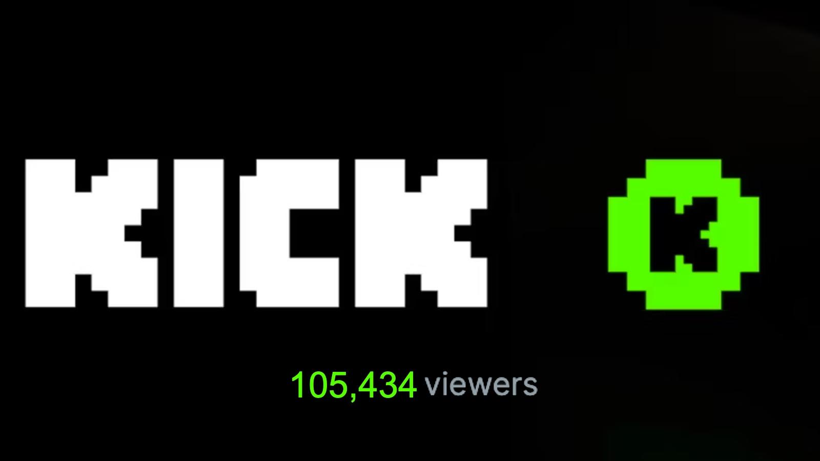 Kick logo with viewer count below
