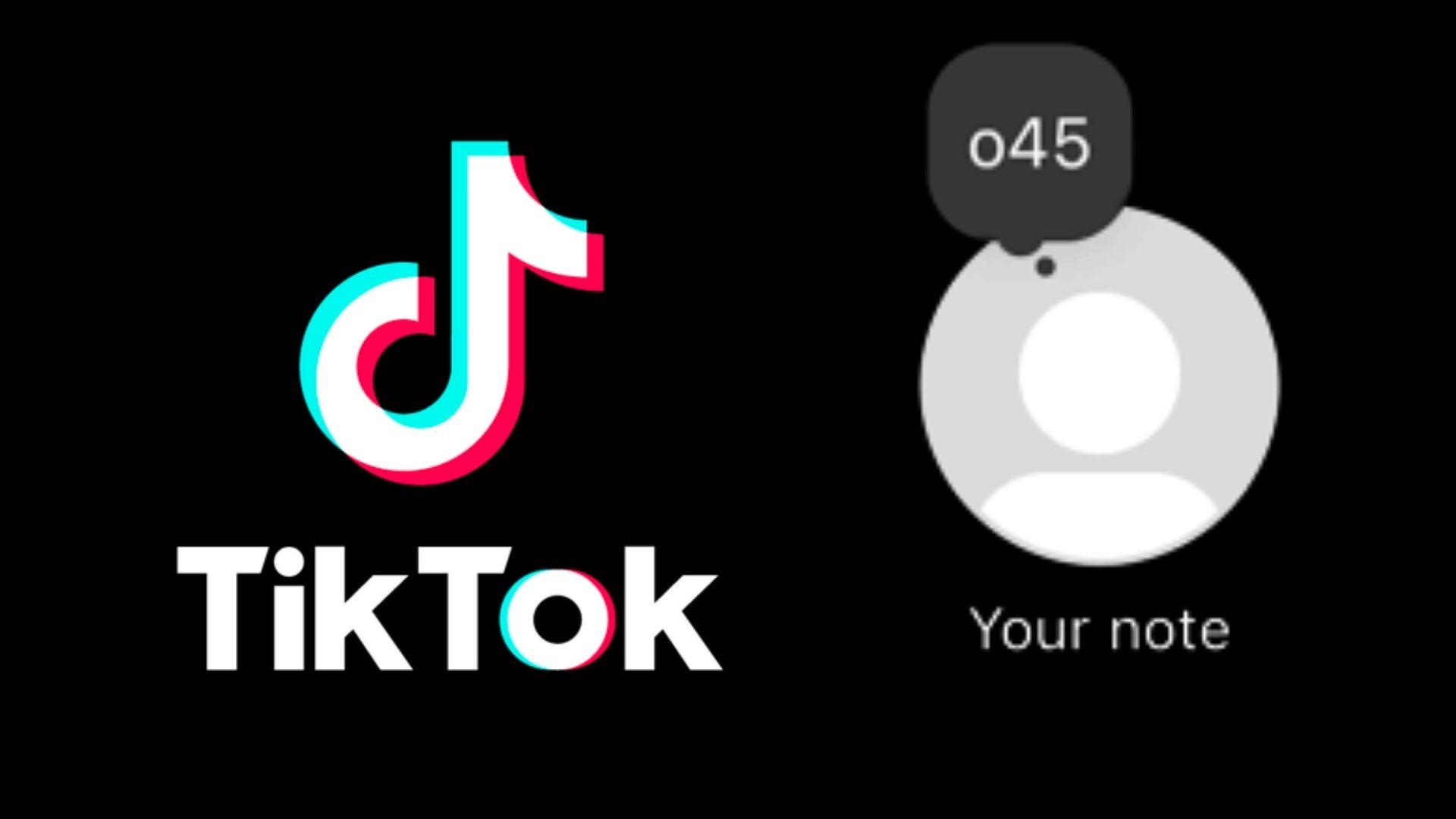 TikTok logo next to o45 note from Instagram