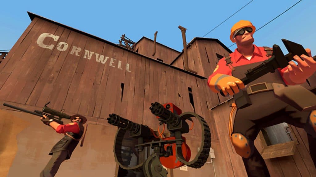 sniper and engineer in team fortress 2