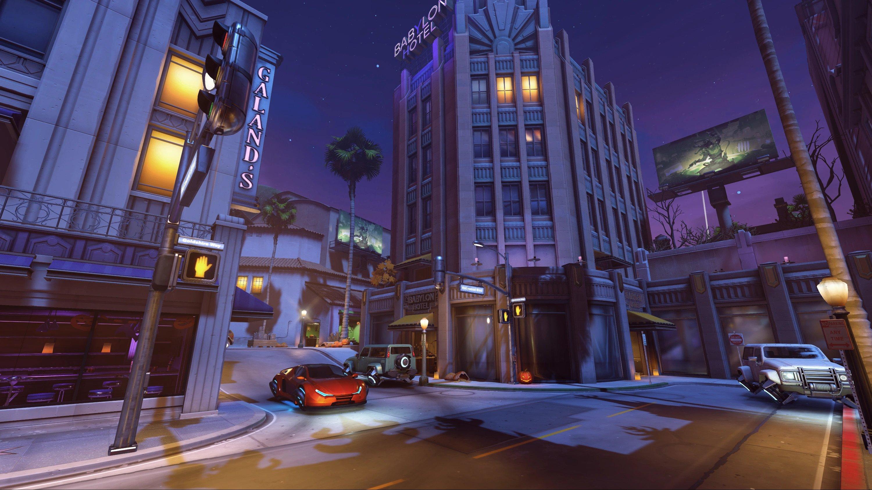 overwatch hollywood at night