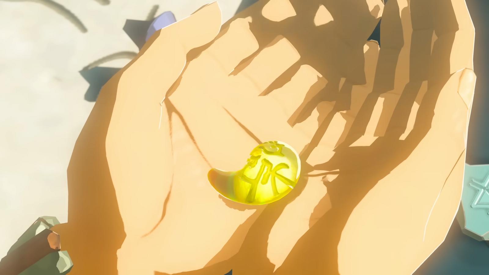 Zelda holding a tear from Tears of the Kingdom