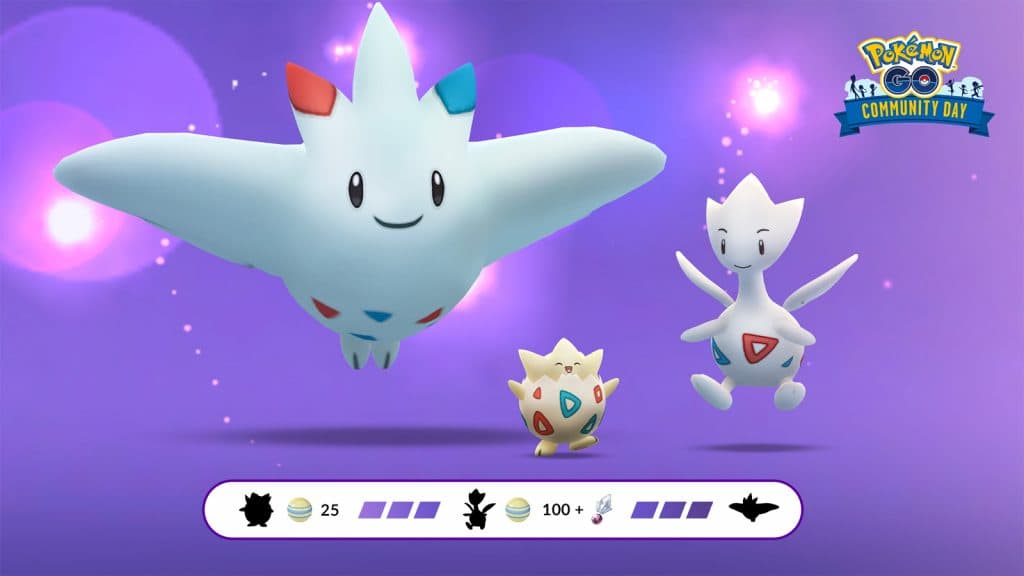Togetic and Togekiss in the Pokemon Go Community Day Special Research story
