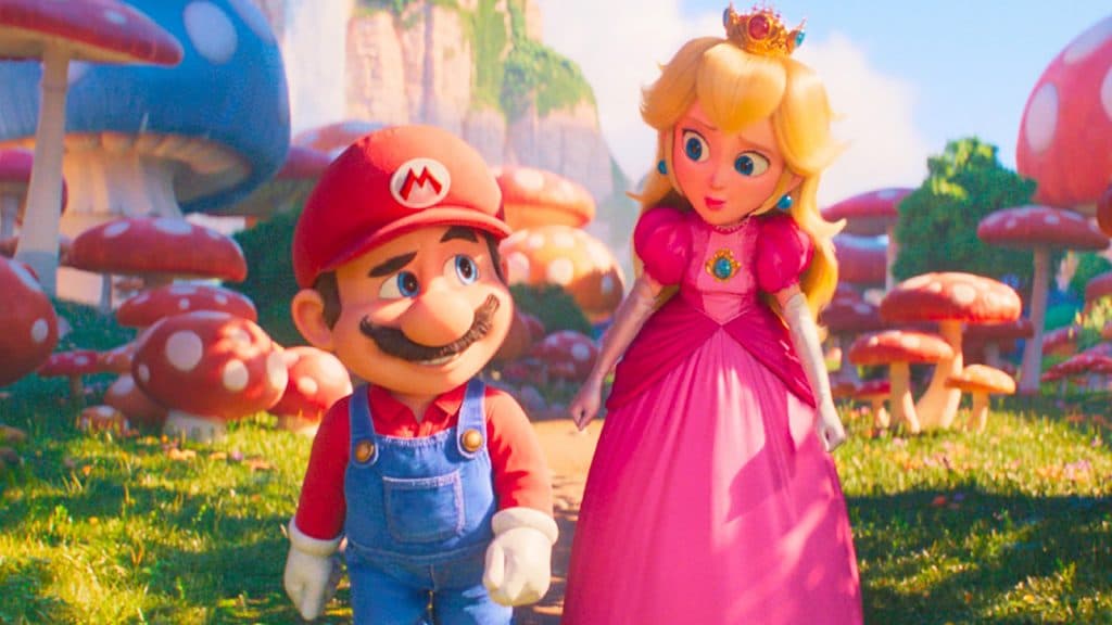 Mario and Peach in The Super Mario Bros Movie