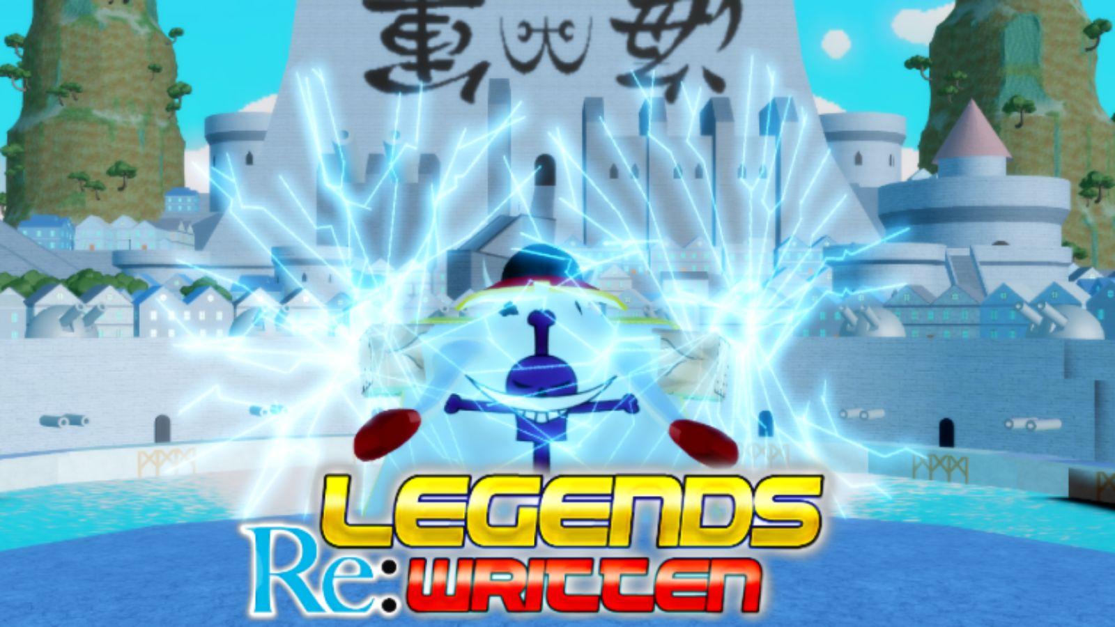 Legends ReWritten cover art with blue power up