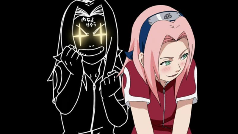 An image of Sakura hiding her inner thoughts