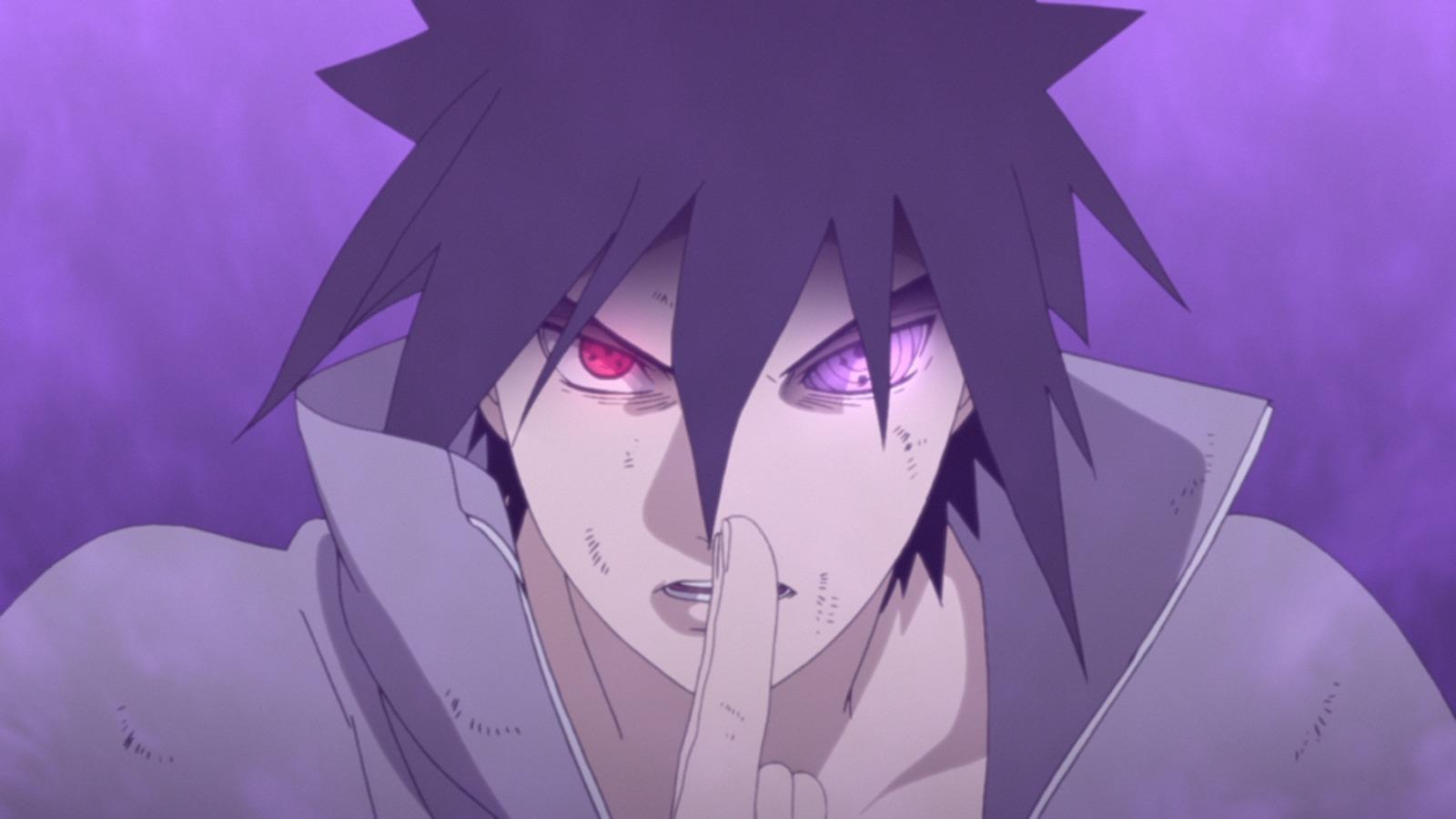 An image of Sasuke with his awakened Rinnegan in Naruto