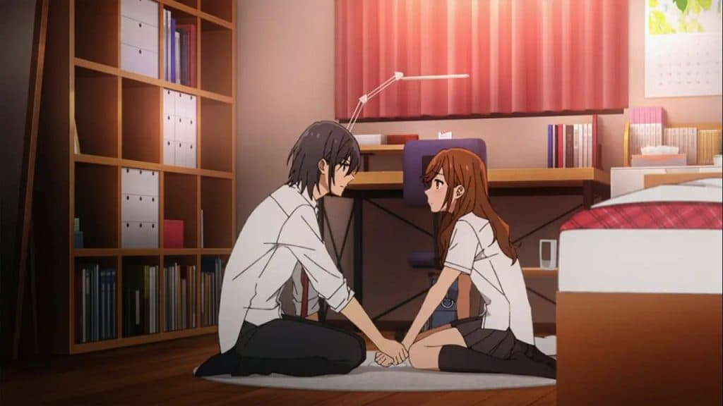 An image of Miyamura consoling the sick Hori