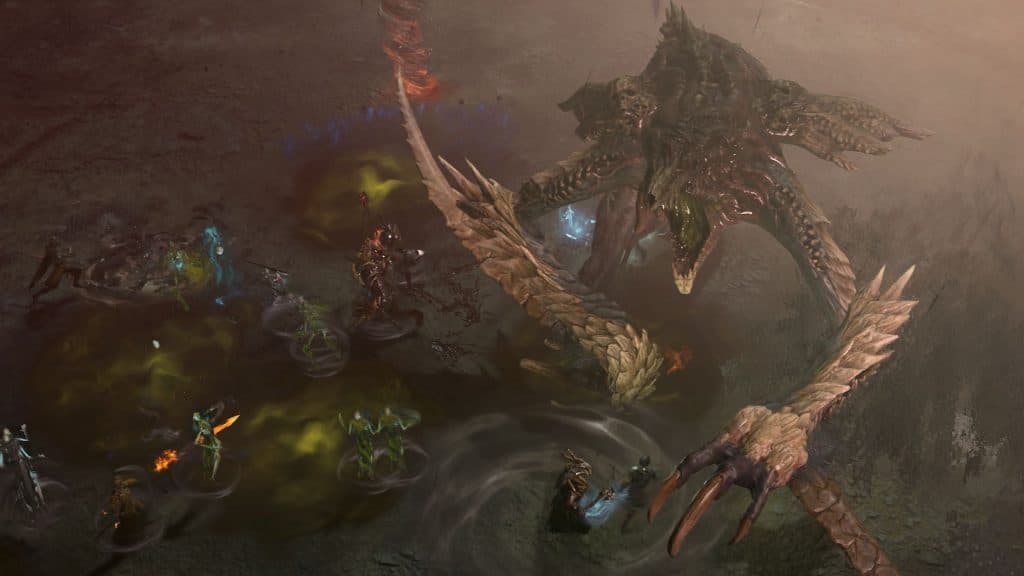 Players fighting the Diablo 4 Ashava boss