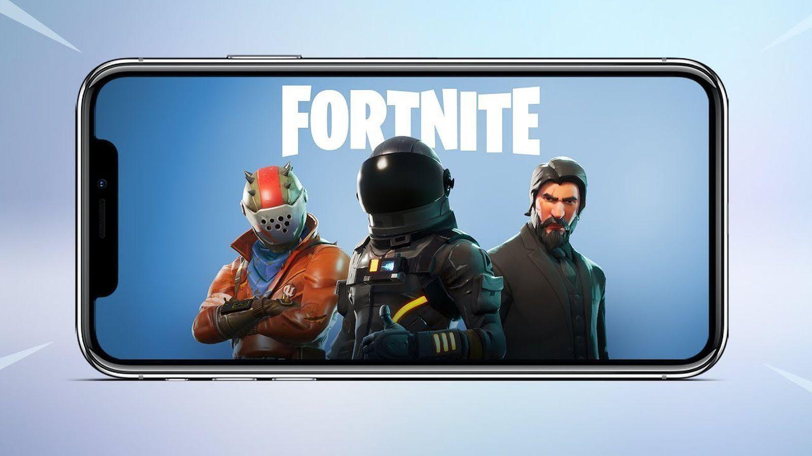Fortnite characters on an iPhone