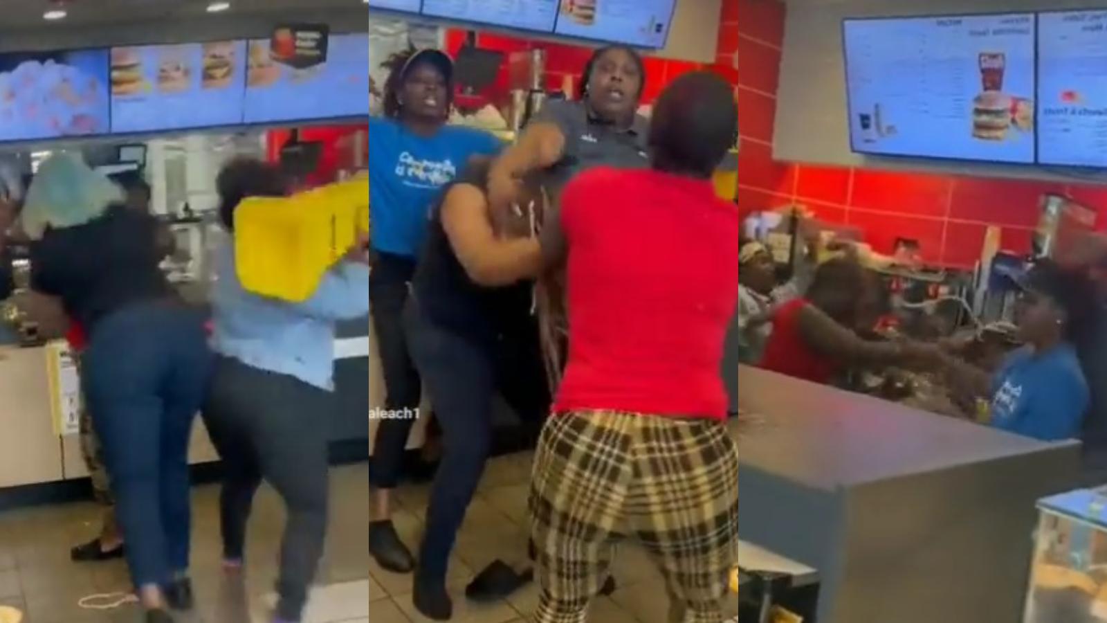 Mcdonald's employees fight with customers over sauce