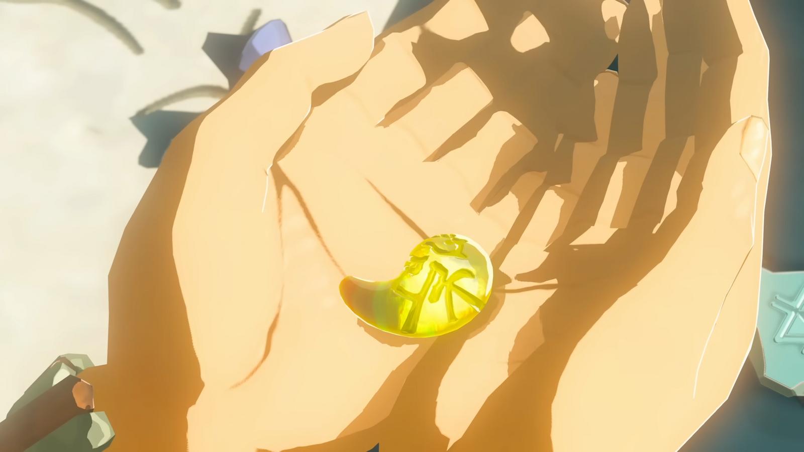 Zelda holding a tear in Tears of the Kingdom