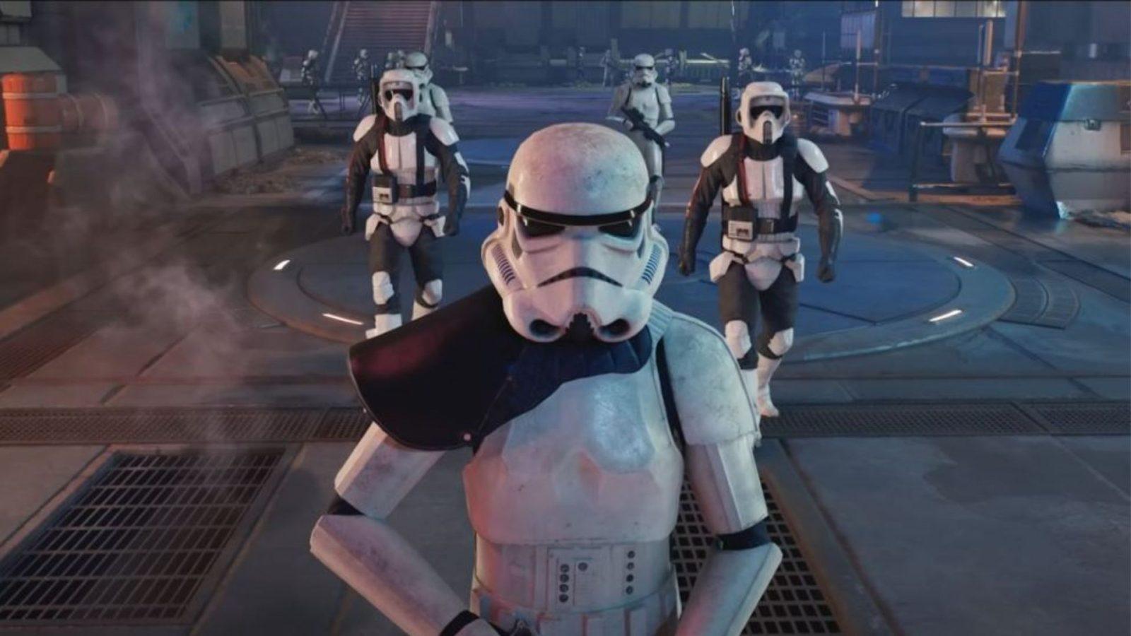 stormtroopers walking in star wars jedi survivor