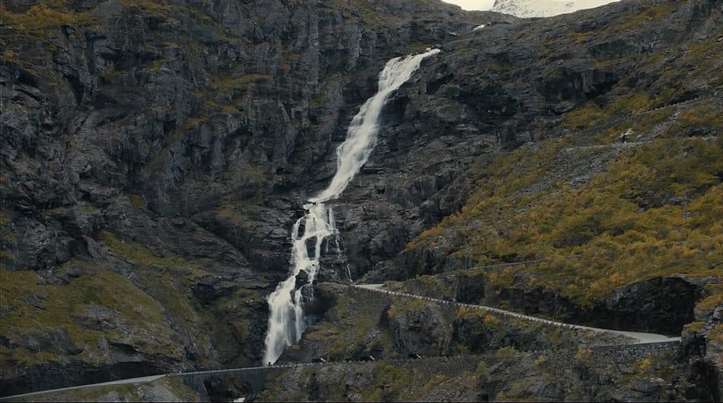 The Trollstigen hairpin mountain road in Norway in Succession