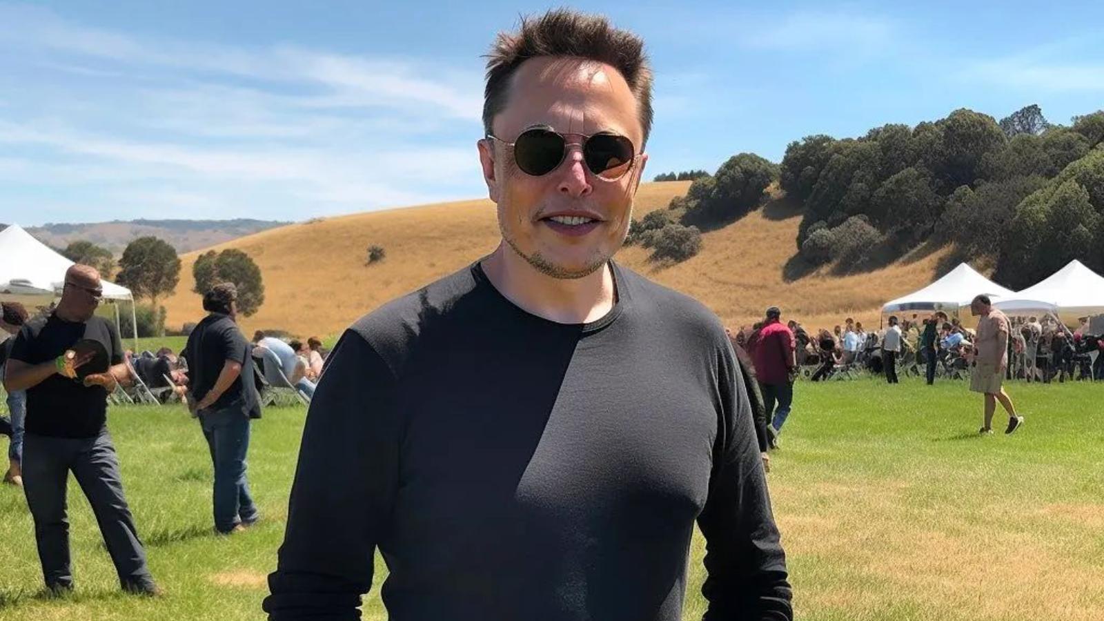 Elon Musk in a Field