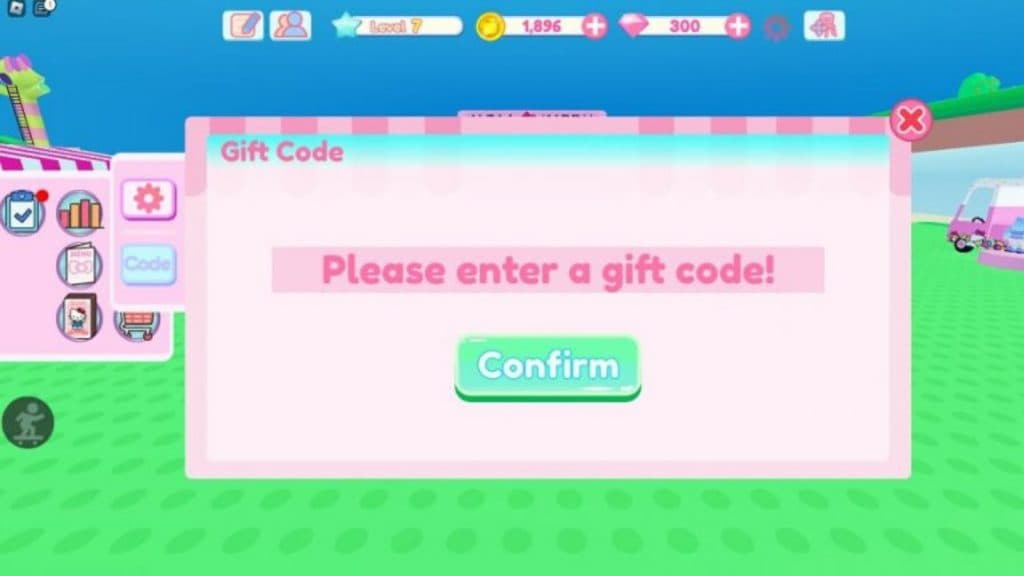 Hello Kitty Cafe Codes Redeem Screen
