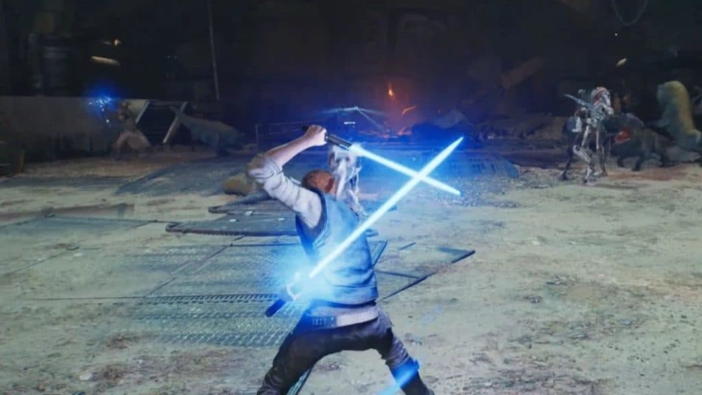 cal kestis wielding two lightsabers in star wars jedi survivor