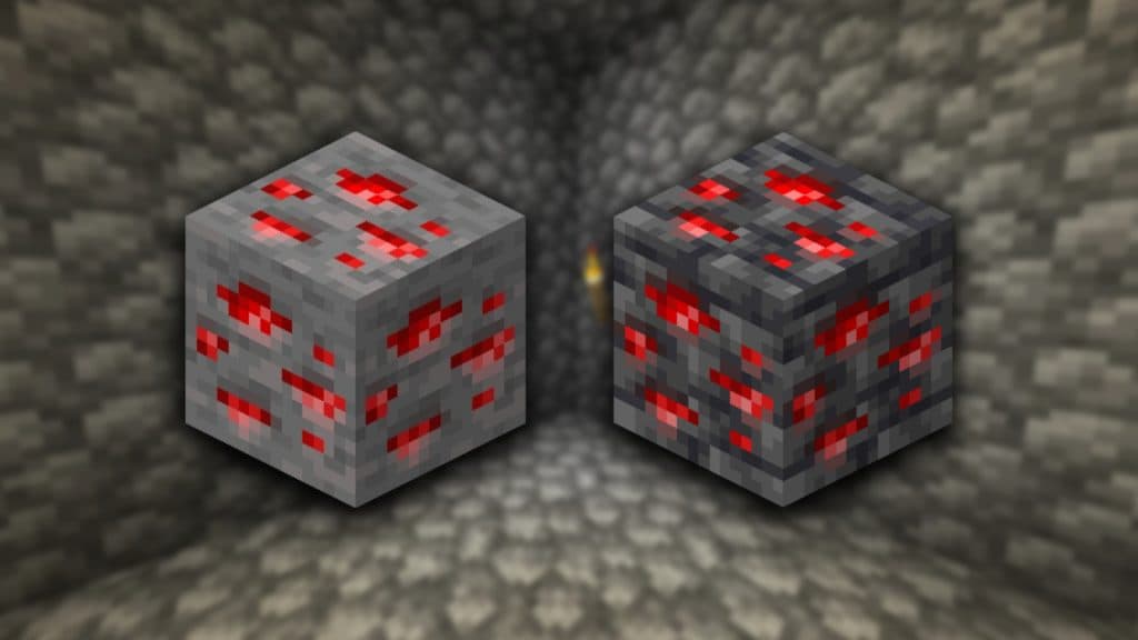 an image of redstone ores in minecraft