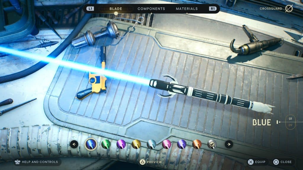 Star Wars Jedi: Survivor blue lightsaber