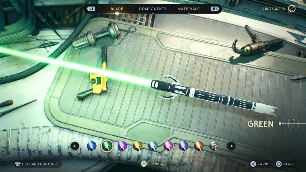 Star Wars Jedi: Survivor green lightsaber