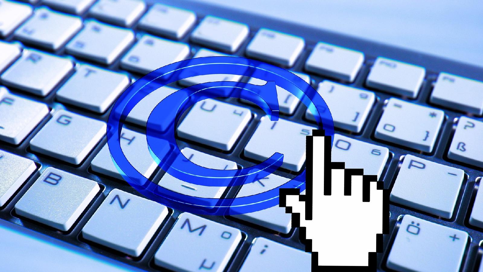 Copyright symbol and a keyboard