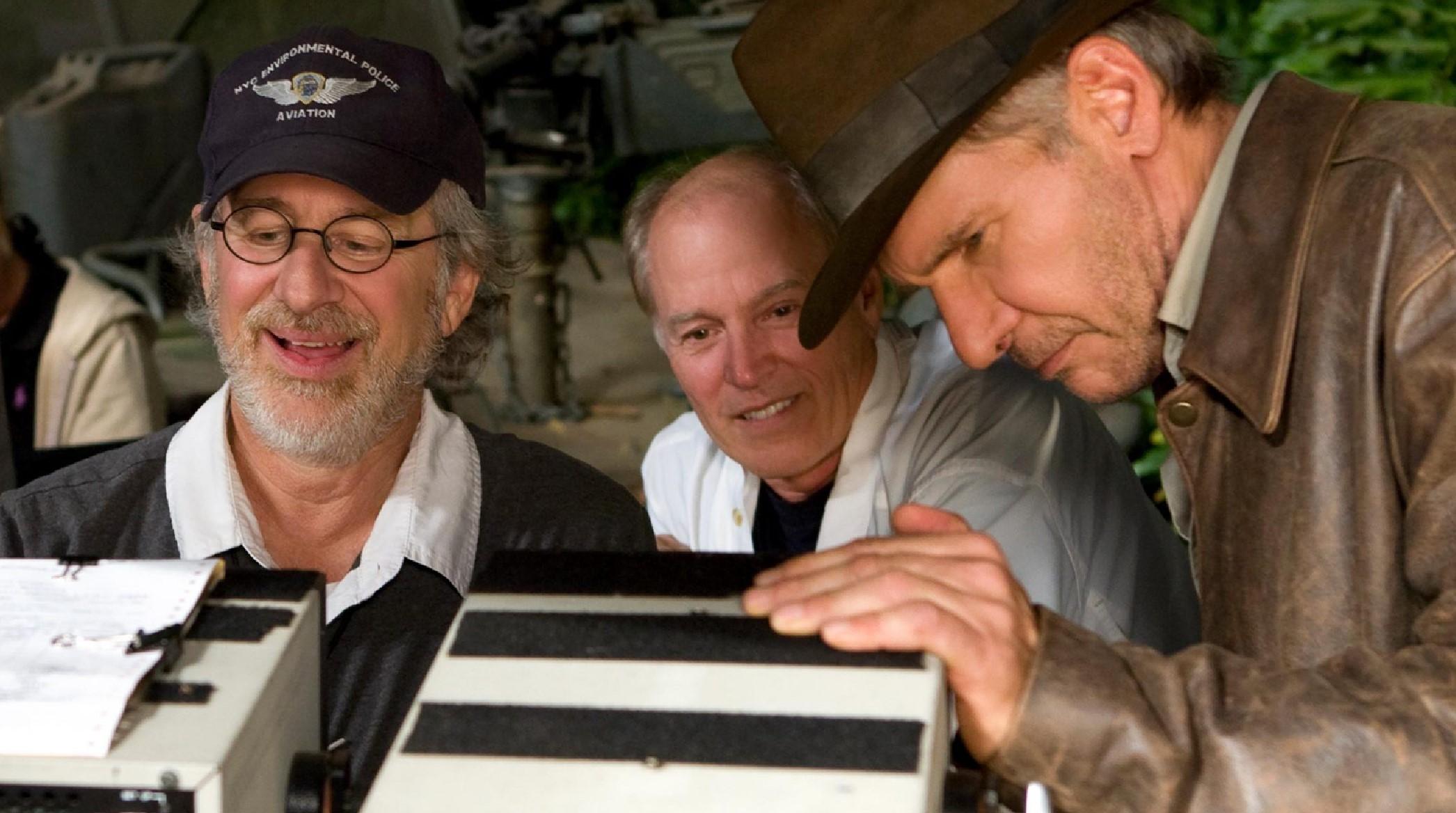 Steven Spielberg directing Indiana Jones