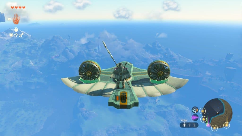 Link flying on a Wing glider.