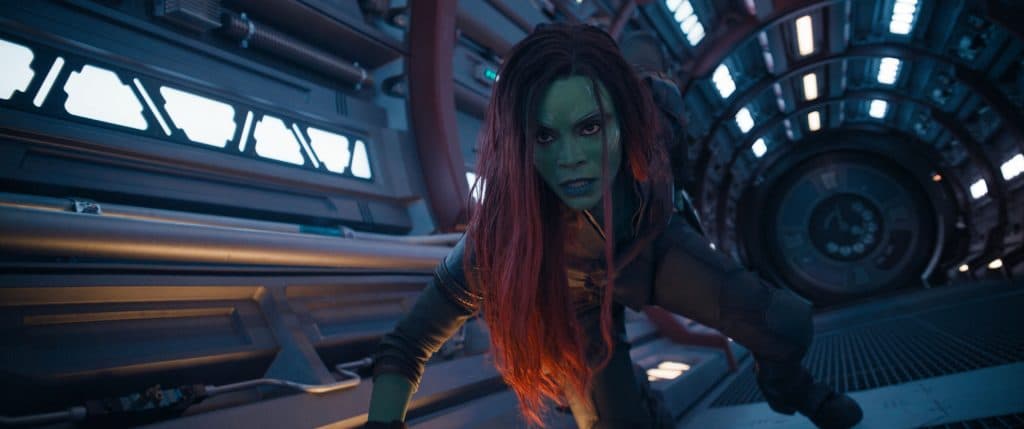 Zoe Saldana as Gamora in the Guardians of the Galaxy Vol 3 cast