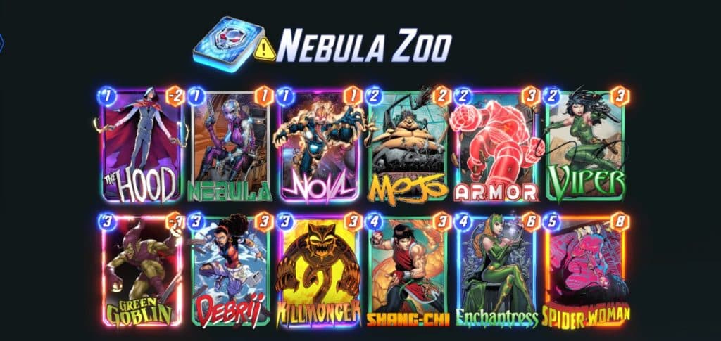 Nebula Zoo deck in Marvel Snap
