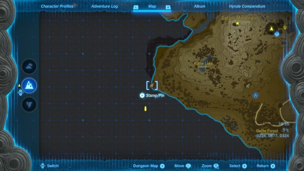 Tears of the Kingdom Phantom armor map screenshot