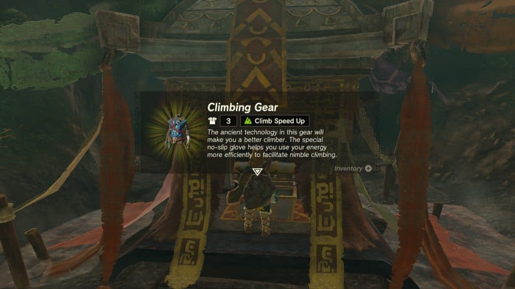 Link opening the Climbing Gear chest