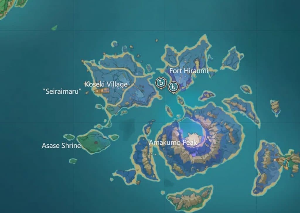 Every fishing location in Seirai Island marked via Tevyat Interactive Map