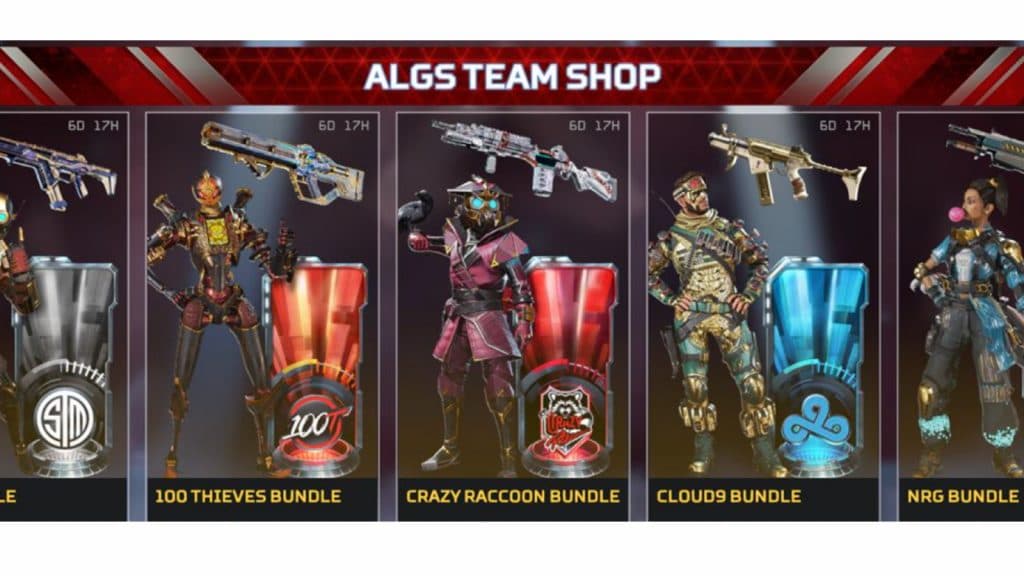 ALGS team shop in apex legends
