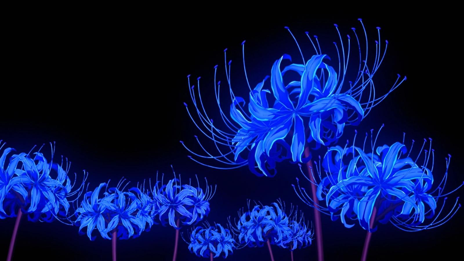 An image of the mythical blue spider lily from Demon Slayer