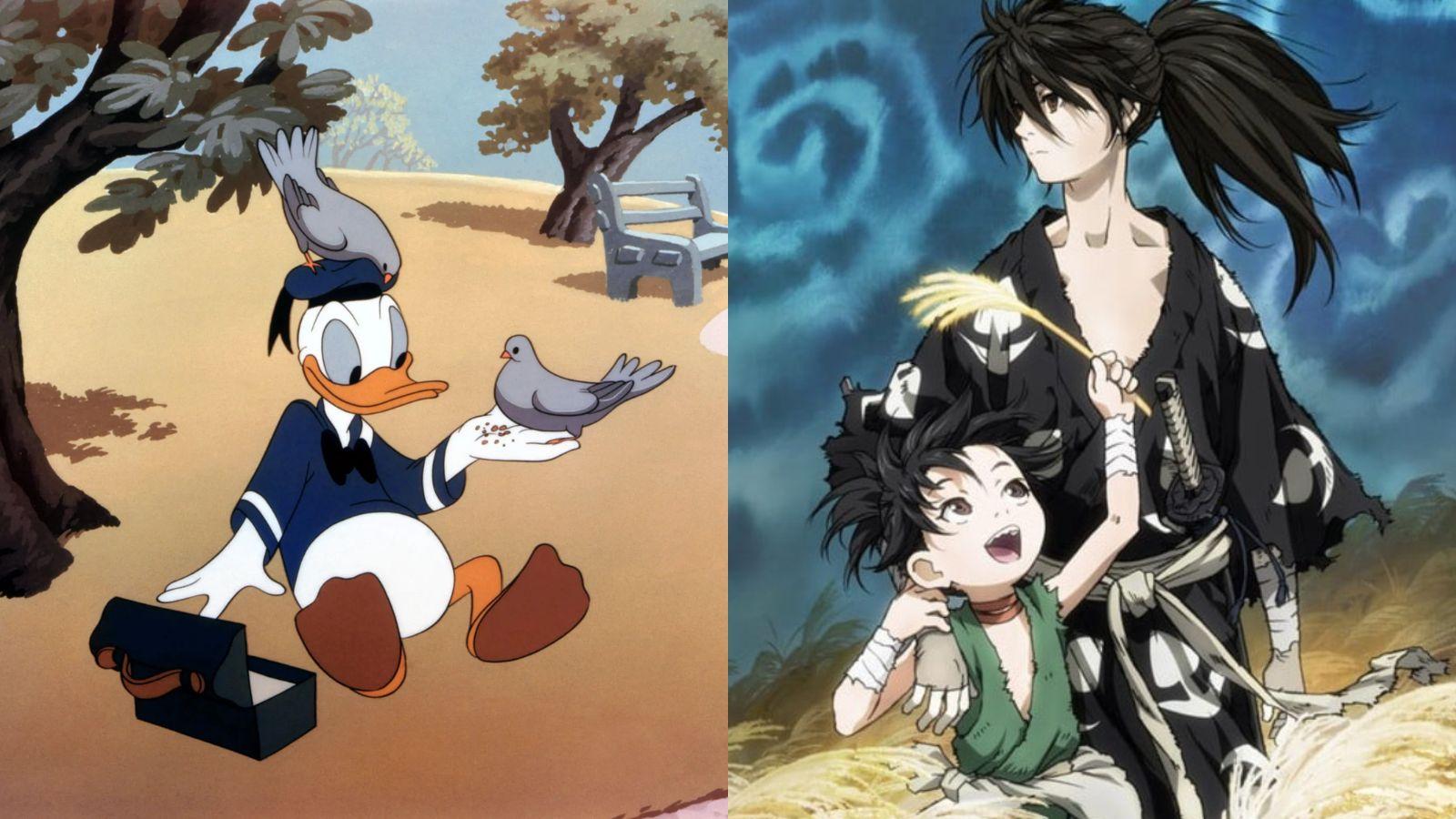 An image of Disney and anime characters