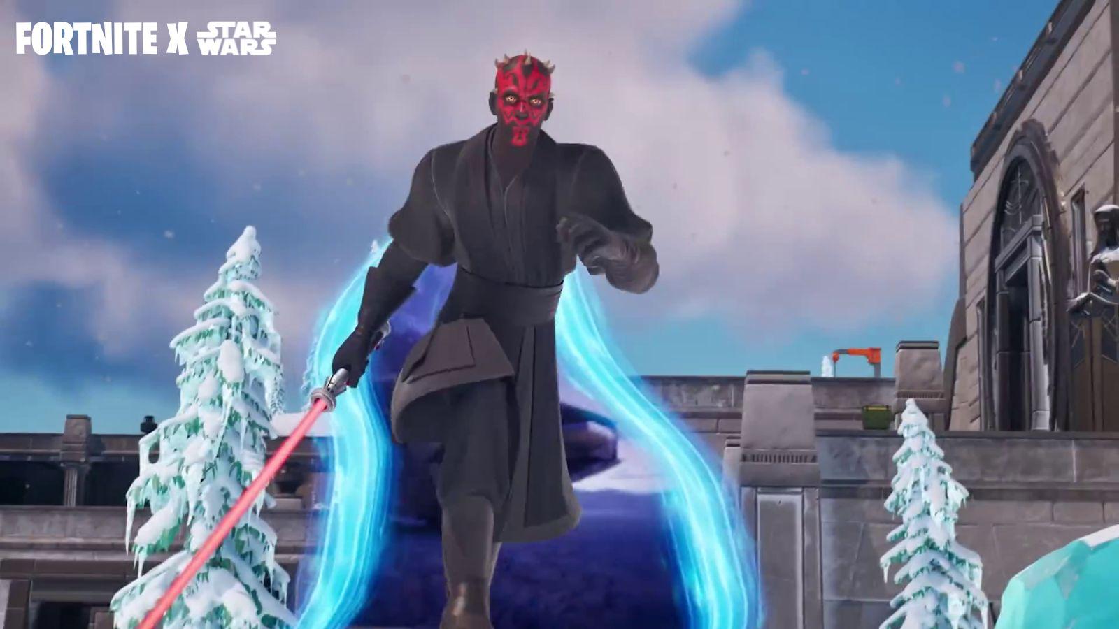 Darth Maul running with a Red Lightsaber