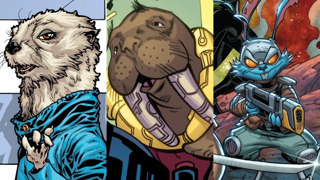 Lylla the Otter, Wal Rus, and Blackjack O'Hare in the Marvel comics