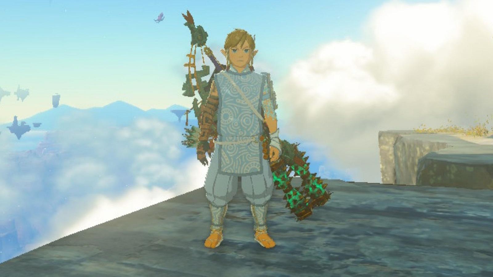 Link wearing the Mystic armor in Tears of the Kingdom