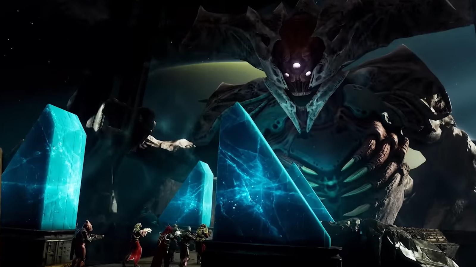 oryx, the final boss of the king's fall raid in destiny 2 about to fight fireteam.
