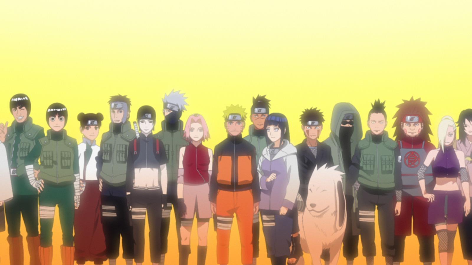 An image of the major characters in Naruto