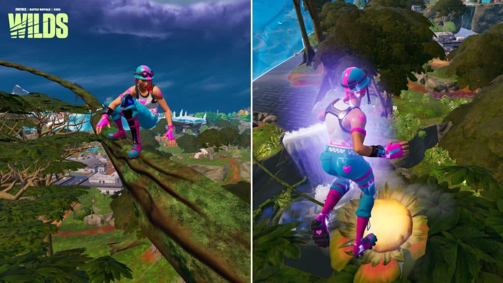Player using Grind Vines and Hop Flowers in Fortnite